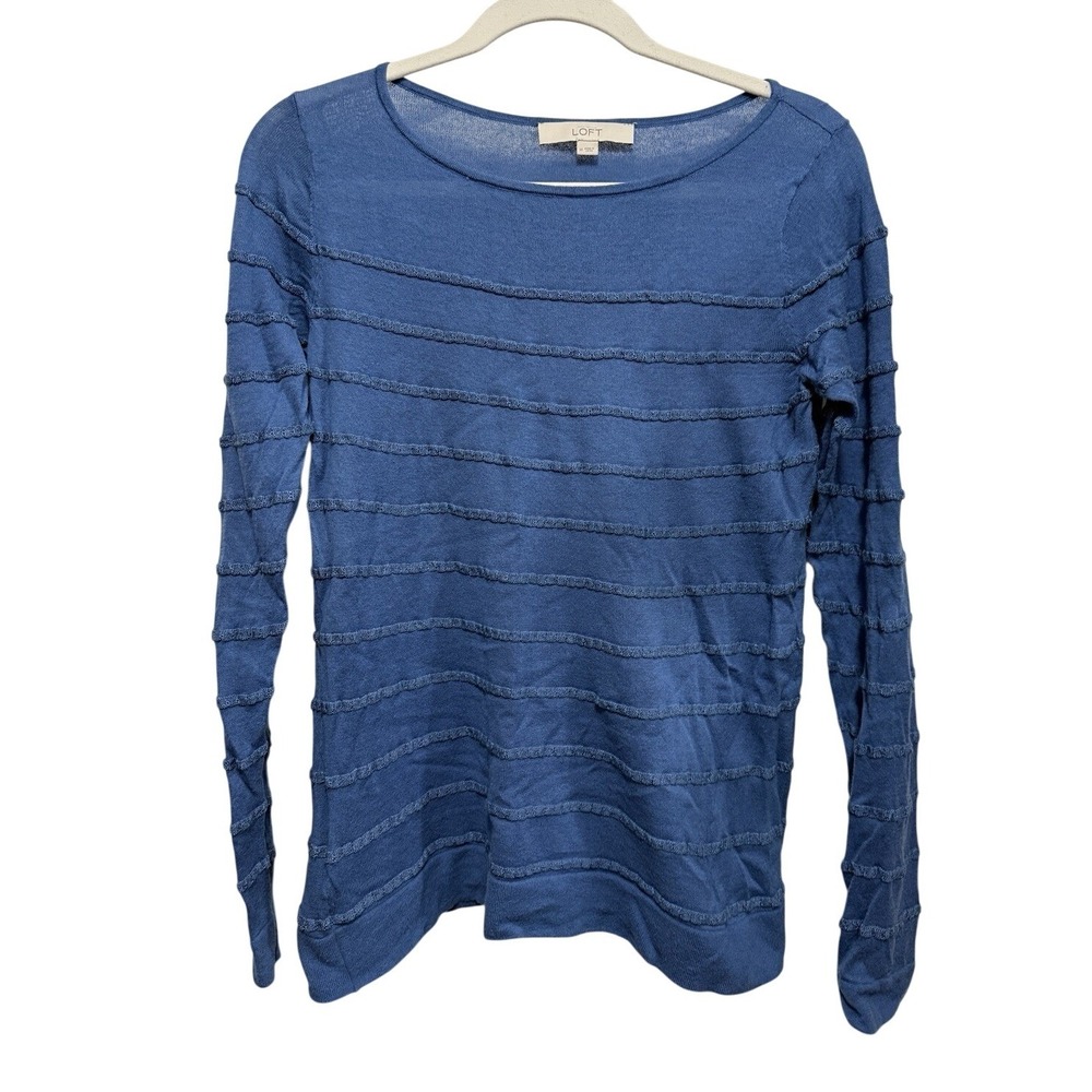 LOFT Sweater women's M lightweight pullover preppy cottage classic feminine lace